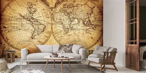 18th Century World Map Wallpaper | Wallsauce AU