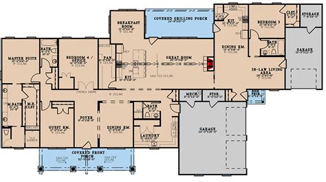 Multi-generational Ranch Home Plan with 1-Bed Apartment Attached - 3777 ...