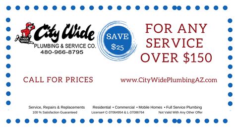 SAVE $25 with City Wide Plumbing, Gilbert AZ - City Wide Plumbing