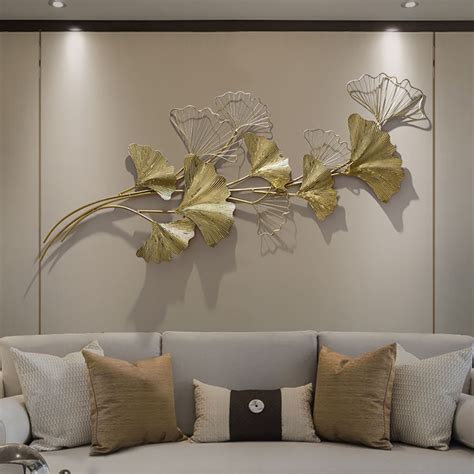 3D Golden Metal Ginkgo Leaves Light Luxury Wall Decor Art | Homary ...