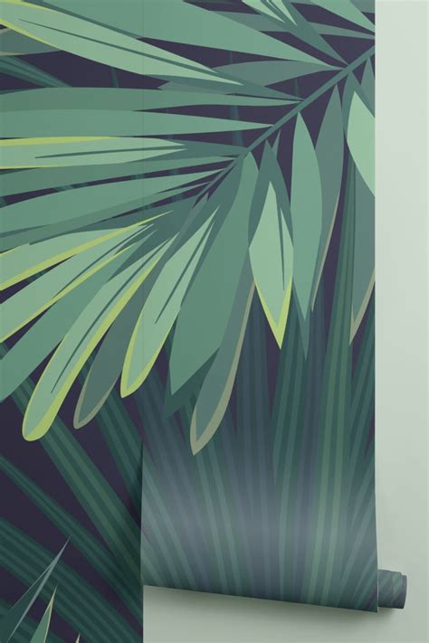 Green Tropical Plant Wallpaper Mural | Hovia