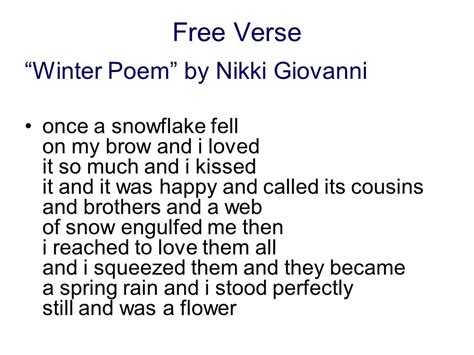 Examples of free verse Poems