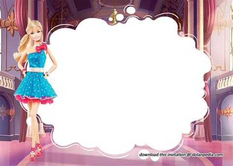 barbie-invitation-template-blue | Dolanpedia Invitation Images