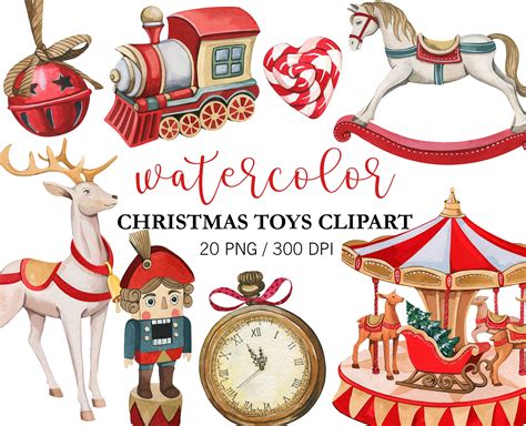 Watercolor Christmas Toy Clipart Christmas Decor Nutcracker - Etsy