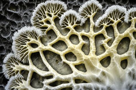 Premium AI Image | Natural fungus mycelium network texture closeup