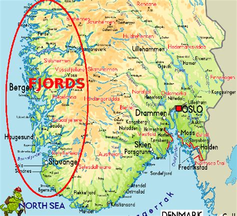 Image result for where are the fjord in norway map | Norway map, Norway ...