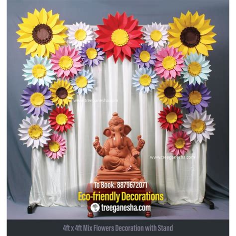 Ganpati Decoration | Eco-friendly Ganpati decorations | Flower ...