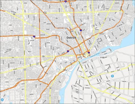 Map of Detroit, Michigan - GIS Geography