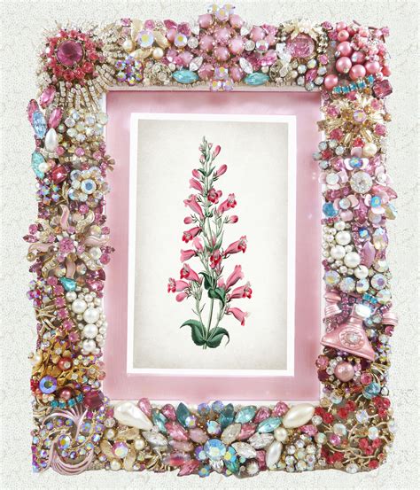 Dazzling Jeweled Picture Frame Bling Pink Unique Vintage | Etsy ...