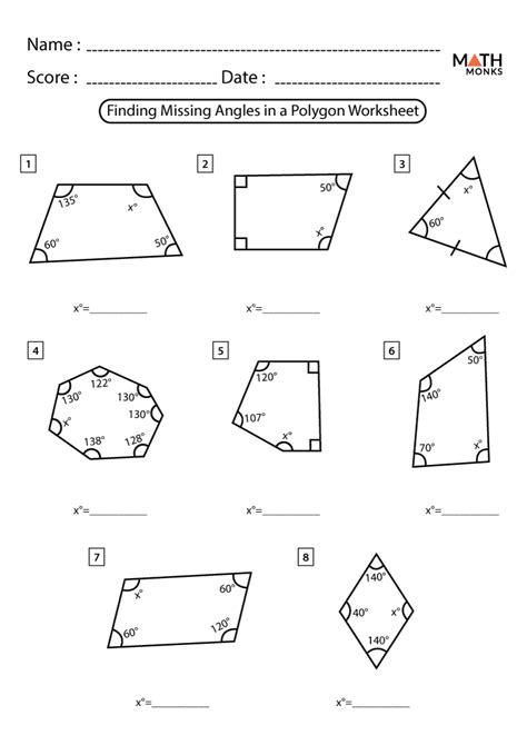 Interior And Exterior Angles Worksheet Pdf Answers | Review Home Decor