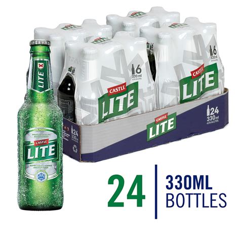 Castle Lite Premium Lager Beer 24 x 330ml Bottles | Shop Today. Get it ...