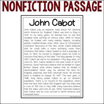 John Cabot Biography Pack (New World Explorers) by A Page Out of History