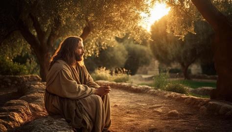 Photograph of Jesus praying in the garden of Gethsemane. 22606914 Stock ...