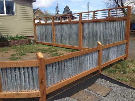 Backyard fences, Diy privacy fence, Corrugated metal fence