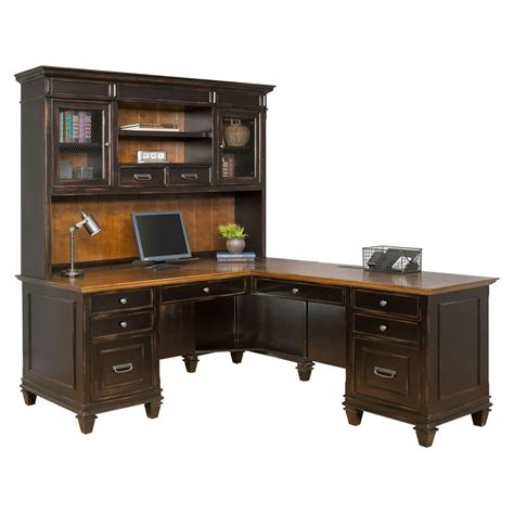 Martin Furniture Hartford L-Shaped Desk with Optional Hutch - Walmart ...