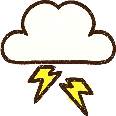 Lightning Cloud Chalk Drawing 9736115 Vector Art at Vecteezy