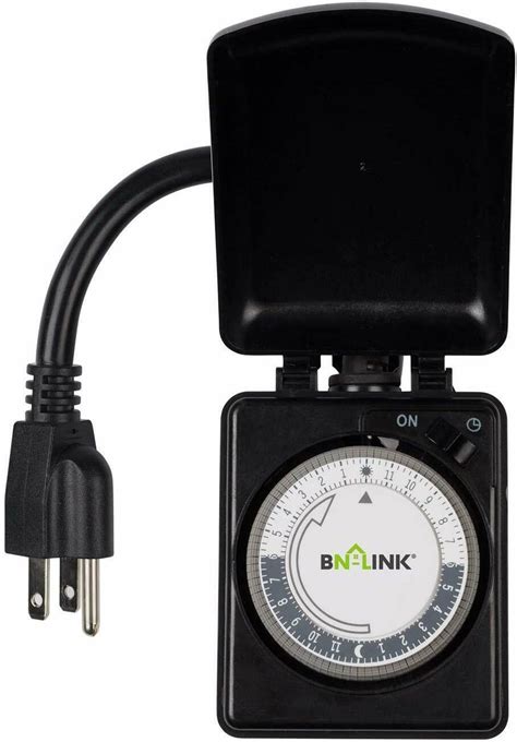 BN-LINK Outdoor Mechanical Plug in Outlet Timer -Heavy Duty 24 Hr Dual ...