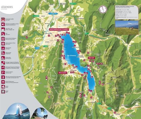 Tourist map of lake Annecy | Tourist map, Annecy, Lake annecy