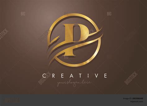 P Golden Letter Logo Vector & Photo (Free Trial) | Bigstock