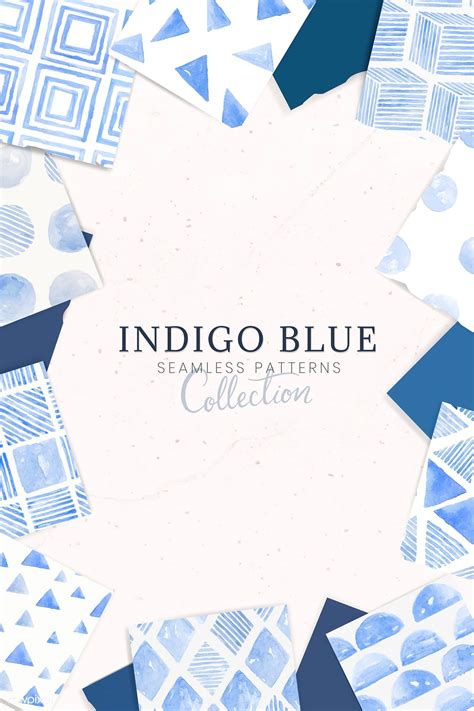 Indigo blue geometric seamless patterned background vector | premium ...