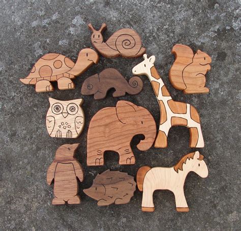 PICK ANY TEN Wooden Toy Animals - Wood Toys - all natural teethers and ...