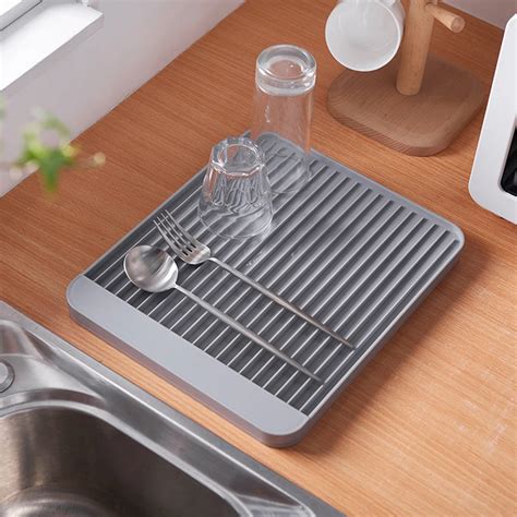 Drain Rack Kitchen Plastic Dish Drainer Tray Large Sink Drying Rack ...