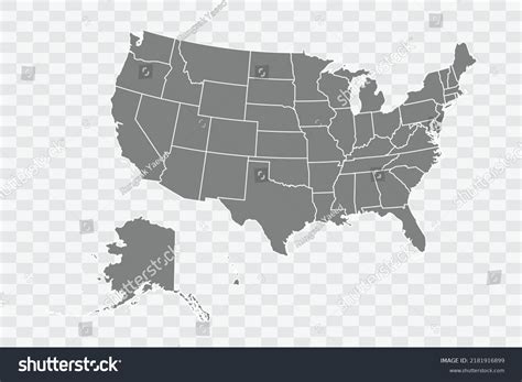 Usa Map Grey Color On White Stock Vector (Royalty Free) 2181916899 ...