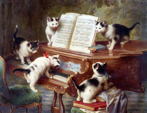 The Kittens Recital by Carl Reichert - Canvas Art Print | Cat art, Cat ...