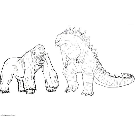 Printable Godzilla Vs King Kong Coloring Pages