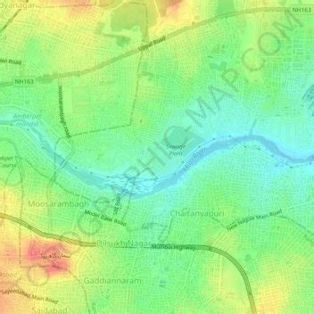 Musi River topographic map, elevation, terrain