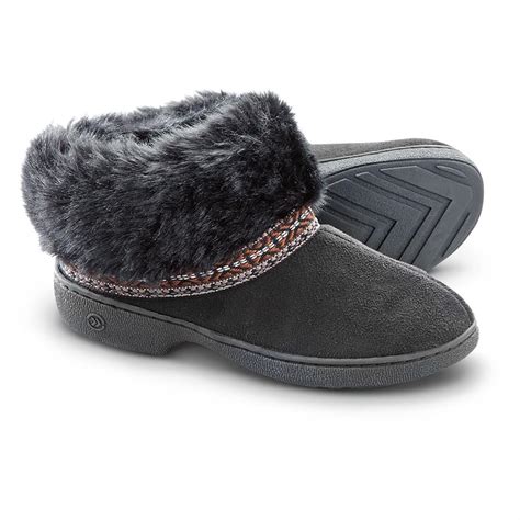 Women's Isotoner Elissa Slipper Boots, Black - 622136, Casual Shoes at ...