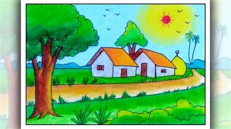 Top 144+ village scenery drawing for kids latest - seven.edu.vn