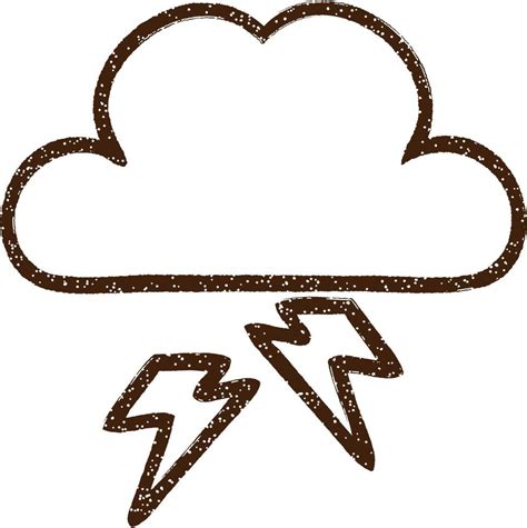 Lightning Cloud Charcoal Drawing 12256245 Vector Art at Vecteezy