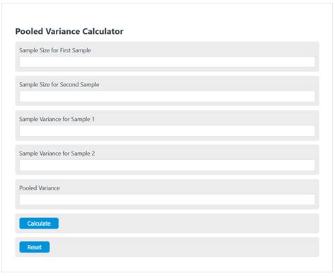 Pooled Variance Calculator - Calculator Academy