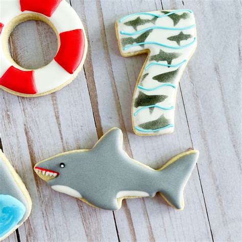 Shark Birthday Cookies Shark Party Favors - Etsy