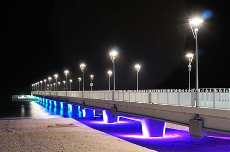 Download free photo of Pier,kołobrzeg,at night,coast,baltic sea - from ...