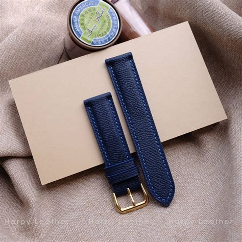 Blue leather watch strap - handmade leather watch strap & band