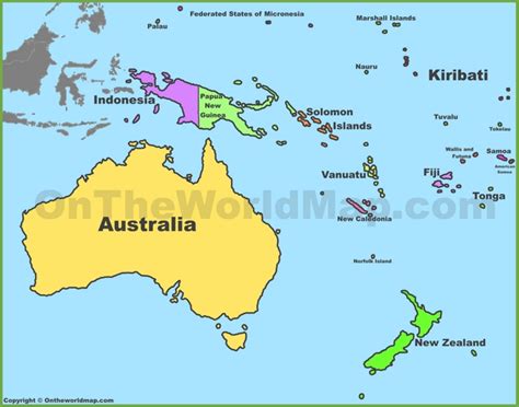 Oceania Maps | Maps of Oceania - OnTheWorldMap.com