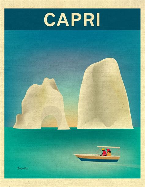 Capri Art Print Skyline Capri Poster Vertical Print Capri - Etsy