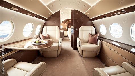 Futuristic luxurious corporate plane interior design generative ai ...