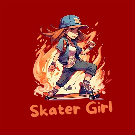 Skater girl on the skateboard Digital Art by Licensed art - Fine Art ...