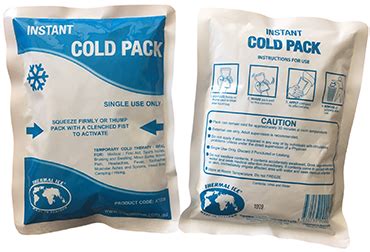 Instant Cold Packs, Instant Ice Packs, Disposable / Single Use