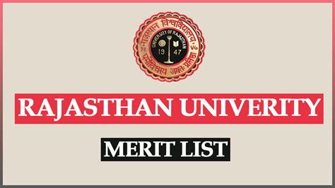 Rajasthan University Merit List 2023 PDF Download