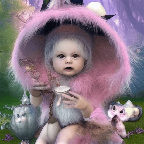 Witch Baby in English Garden · Creative Fabrica