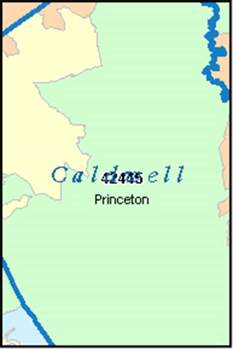 CALDWELL County, Kentucky Digital ZIP Code Map