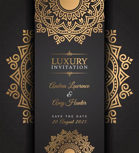 Luxury Wedding Invitation Card Design Vector Template for Wedding ...