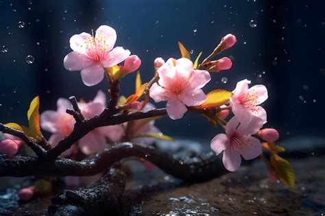 Premium Photo | A photo of a branch of a cherry blossom tree