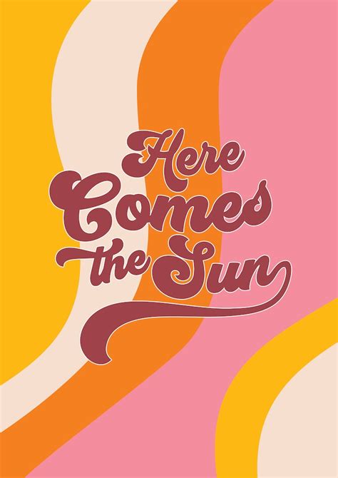 The Beatles Here Comes The Sun Lyrics Wall Art Poster | Etsy