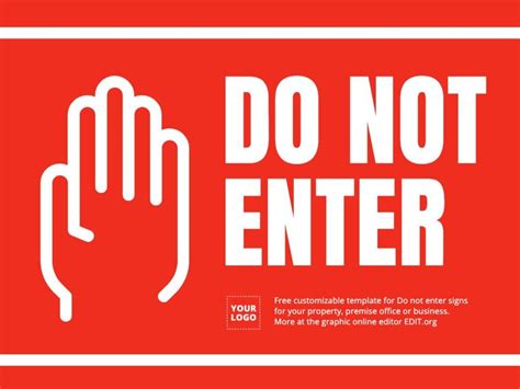 Printable 'Do Not Enter' signs to edit online