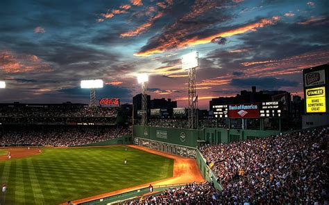 HD wallpaper: Baseball Fenway Park, sports field, stadium, ligjts ...